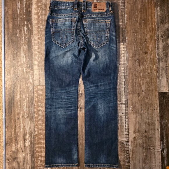 Men's Rock Revival Tommy Straight Leg Blue Jeans Size 30 - Picture 5 of 13